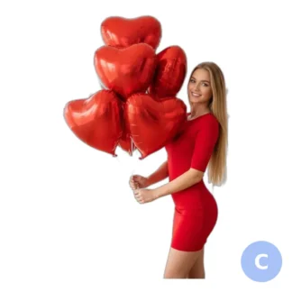 Balony czerwone serca na prezent - Walentynki, Dzień Kobiet, wesele lub rocznica — zdjęcie 1