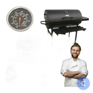 przenośny grill węglowy na kółkach z półkami do ogrodu i tarasu — zdjęcie 1