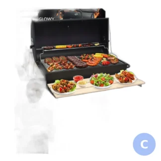 przenośny grill węglowy ogrodowy na kółkach z dużym rusztem — zdjęcie 1