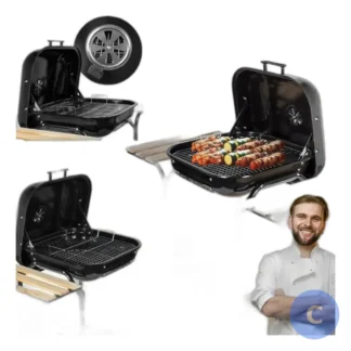 Duży grill węglowy ogrodowy z pokrywą i dmuchawą — zdjęcie 1