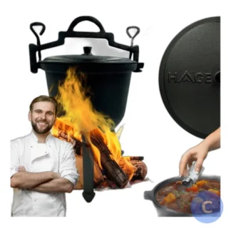 Kociołek żeliwny myśliwski ogrodowy węgierski 10l na ognisko grill — zdjęcie 1