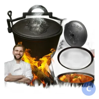 Kociołek żeliwny garnek myśliwski węgierski 8l ognisko grill ogrodowy — zdjęcie 1