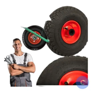 Koło do taczki ogrodowe z dętką, pompowane, fi20 cm — zdjęcie 1