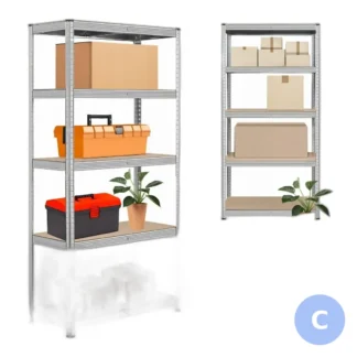 Regał magazynowy metalowo-drewniany, wymiary 180x90x40 cm, nośność 750 kg, bez ś — zdjęcie 1