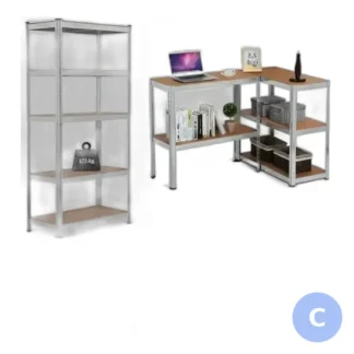 Regał magazynowy metalowo-drewniany 180x90x40 cm, 5 półek, nośność 875 kg — zdjęcie 1
