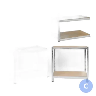 Regał magazynowy metalowo-drewniany, 4 półki, wymiary 180x90x40 cm, nośność 150 — zdjęcie 1