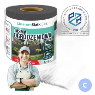 Taśma ogrodzeniowa na panele, osłona UV, 19 cm x 50 m — zdjęcie 1