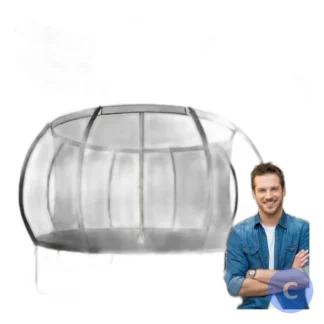 Trampolina ogrodowa dla dzieci z siatką, sprężynami i osłoną - duży model XXL (3 — zdjęcie 1